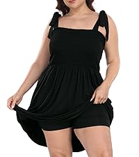 womens plus size skirted mini romper dresses for vacation summer spring tie shoulder sundress sun