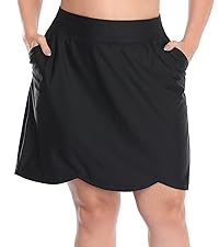 plus size swim skort for women active workout skirt skort coverup with shorts