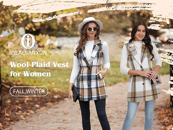 plaid vest for women