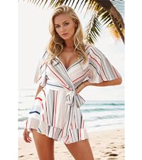 stripe print romper