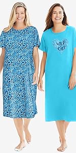 2-Pack Long Sleepshirts Nightgown