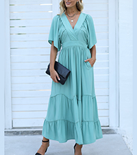 B09Z6FJR1H Ruffle Maxi Dress