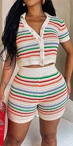 crochet two piece set crochet set two piece knitted two piece outfit for women