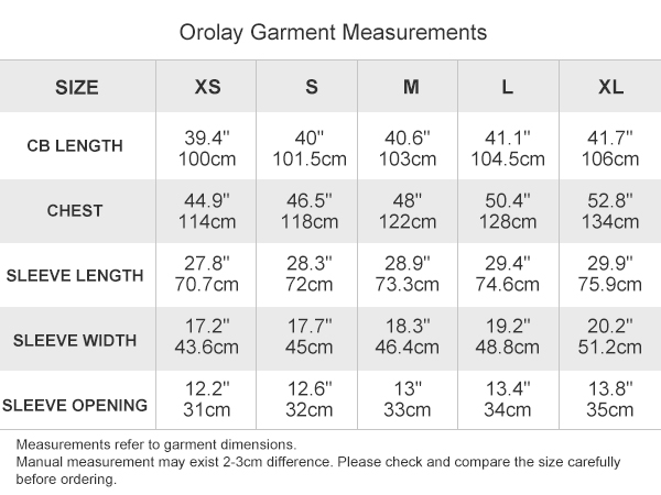 size chart length side hem