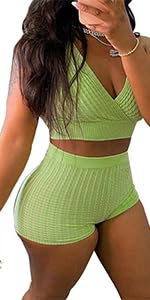 women 2 piece workout short sets