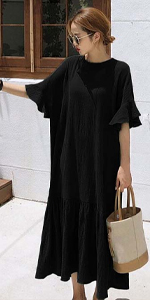 ruffle hem caftan loungewear