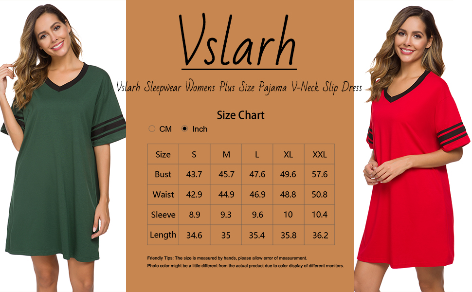 Vslarh nightgowns for women soft plus size short sleeve cotton nightshirt 