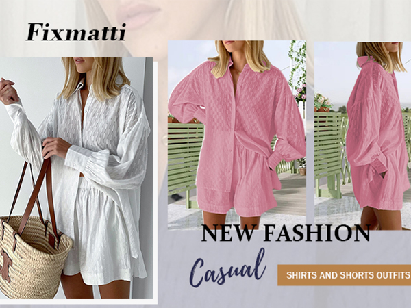 button down shorts set for women summr outfits beach cover up