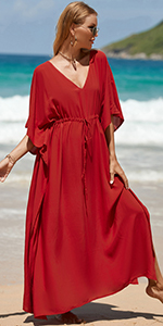 red beach dress