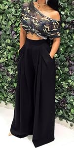 woman wide leg pants