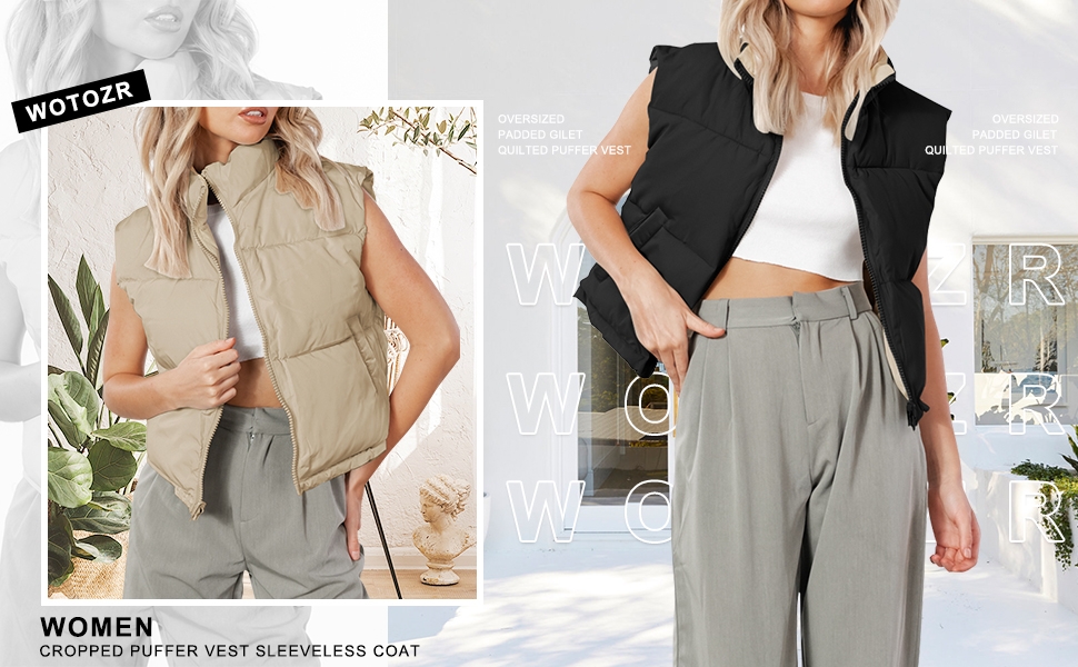 crop puffer vest