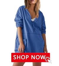 Oversized Romper Hoodie Jumpsuit V Neck Short Overalls Casual Long Sleeve Jumpers with Pockets