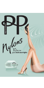 Pretty Polly, nylons, hosiery, tights, gloss, backseam