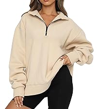 half zip sweatshirt women