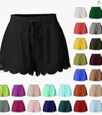 B0D6YHRY73Lace Hem Shorts