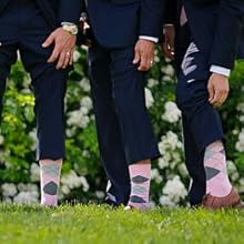 Pink Theme Wedding Mens Groomsmen Gift Socks