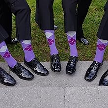 Lavender Purple Theme Wedding Mens Groomsmen Gift Socks