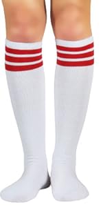 Red White Knee High Socks