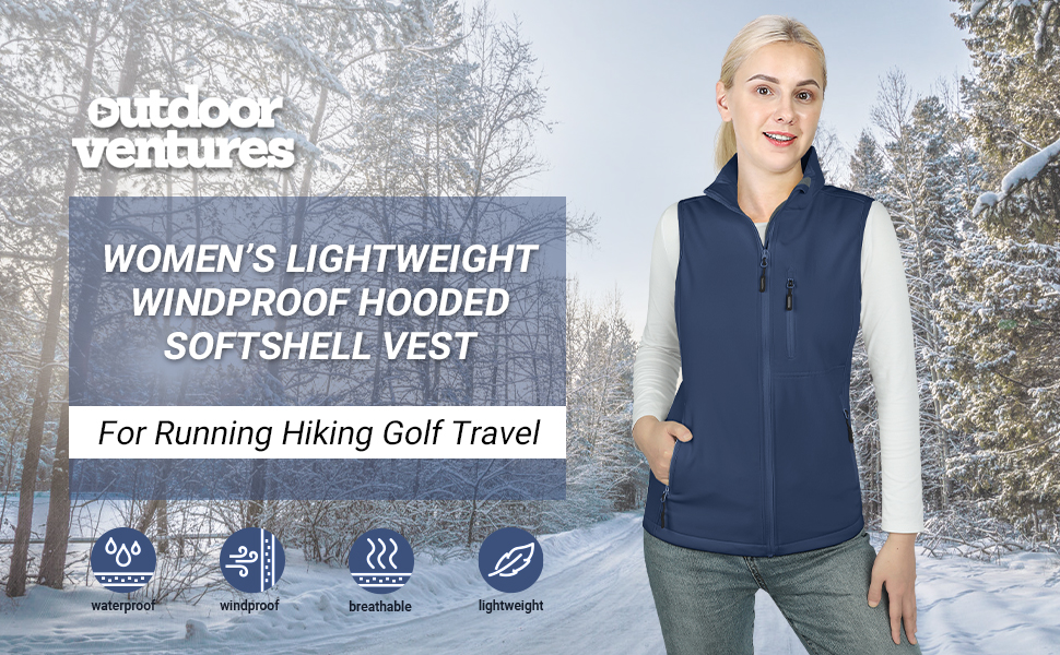 Womens Lightweight Zip Softshell Vest Hooded