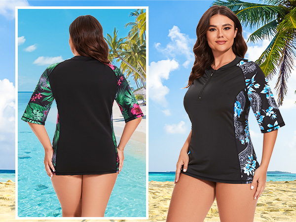 Plus size swim tops