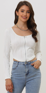 Zip Up Crop Top