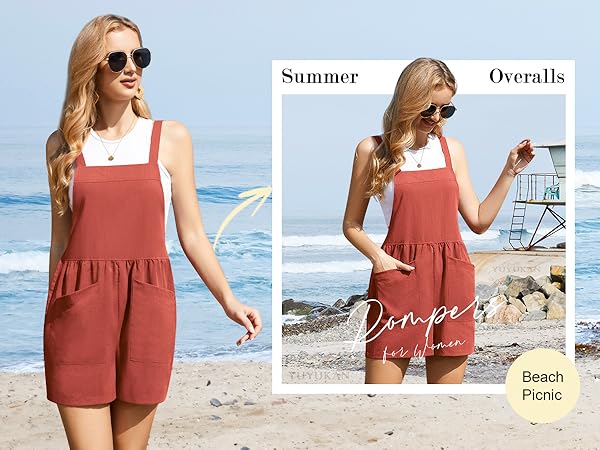 beach overalls for women