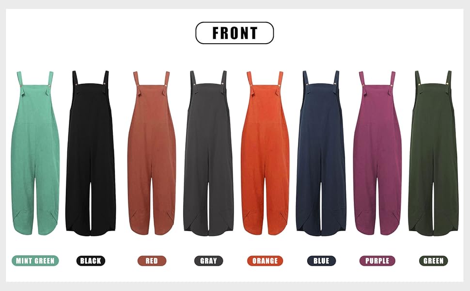 Long pants rompers for women, long pants jumpsuits for women, wide leg linen pants for women