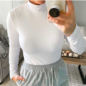 Long Sleeve Bodysuit Turtleneck Sexy Warm Fuzzy Have Some Stretch Warm and Comfortable