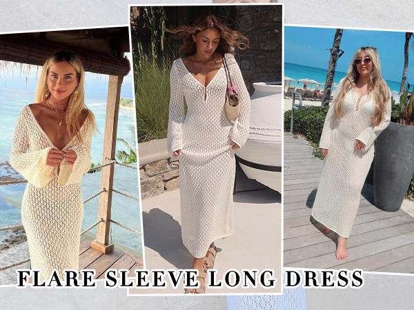 Flare Sleeve Long Dress