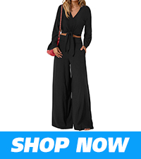 v neck front knot crop top wide leg pants women 2 piece outfits casual fall long pants suits