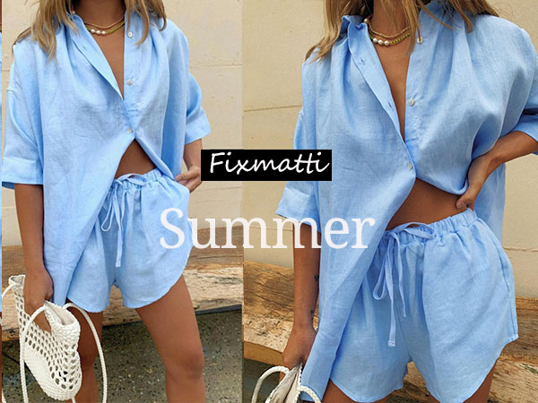 Women 2 Piece Outfit Summer Short Sleeve Top and Shorts Set  Sweatsuit 