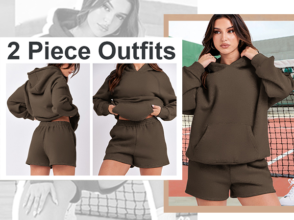 Women 2 Piece Outfits Short Sweatsuit