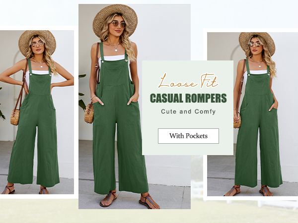 wide leg overall jumpsuit for women