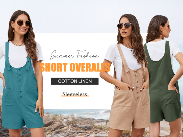 summer casual short overalls women