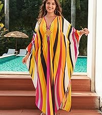 Kaftan Dresses for Women Orange Caftans for Women Vneck moomoo Dresses for Women Batwing Sleeve