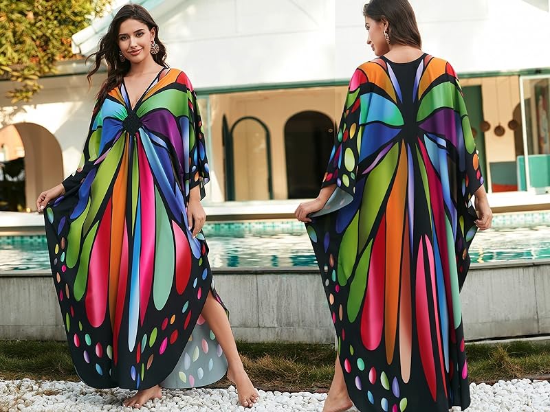 cotton caftans for women  70s style moomoo sweater dress long floral mexican maxi cover up dress