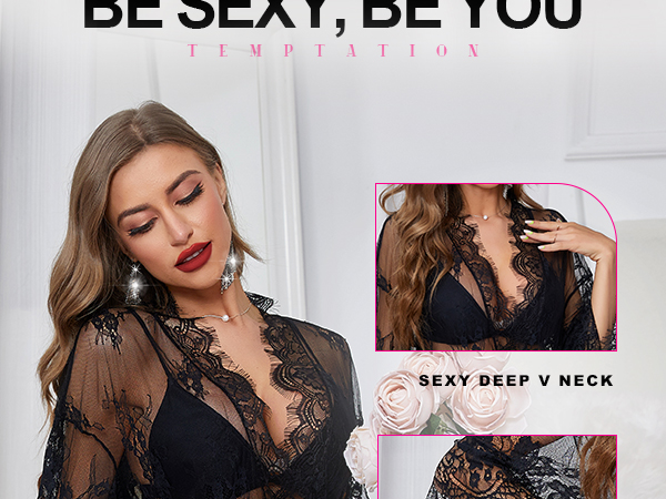 sexy lace robe