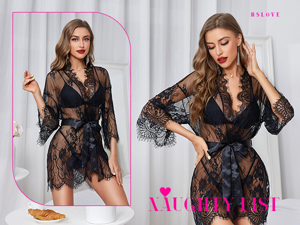 sexy lace robe