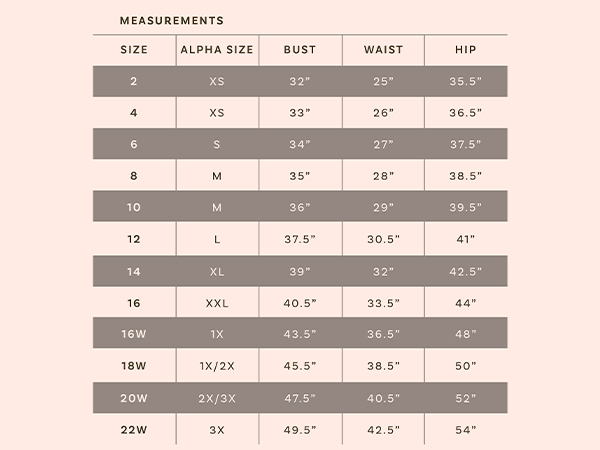 La Blanca Swimwear Measurement Guide