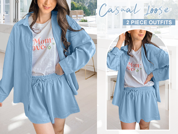 Long Sleeve Shirt with Shorts Set