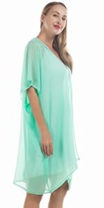 Women’s Beach Kimono Coverup Sheer Chiffon Cardigan Loose 