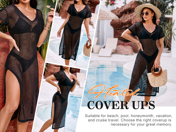 black backless bathing suit cover ups