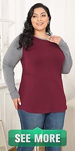 women plus size tops,plus size long sleeve shirt,plus size tunic,plus size blouses,poseshe plus size