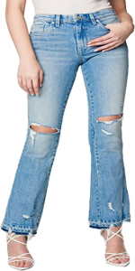 [BLANKNYC] Womens Luxury Clothing High Rise Mini Boot Cut Five Pocket Jeans, Stylish & Trendy Pants