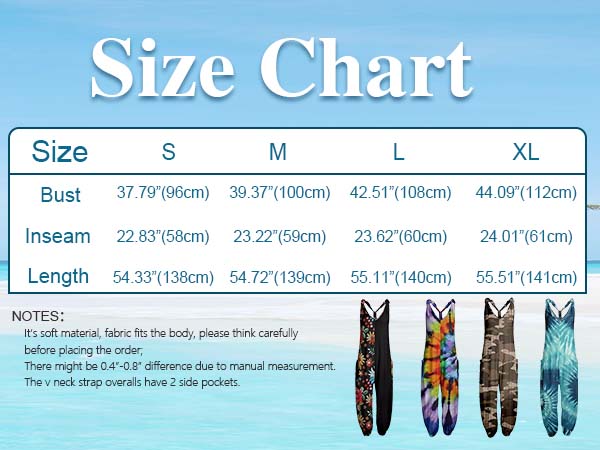 Jumpsuit For Women 2024 Plus Size Printed Loose Suspenders Ladies Summers Beach Overall