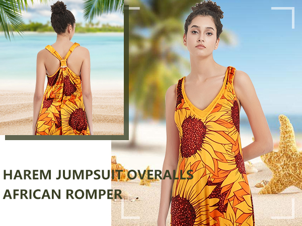 Jumpsuit For Women 2024 Plus Size Printed Loose Suspenders Ladies Summers Fitted Beach Overall