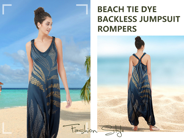 Jumpsuit For Women 2024 Plus Size Printed Loose Suspenders Ladies Summers Fitted Beach Overall