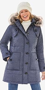 Heathered Down Puffer Coat