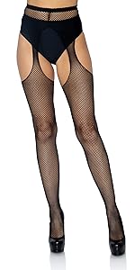 Fishnet suspender pantyhose for adult women