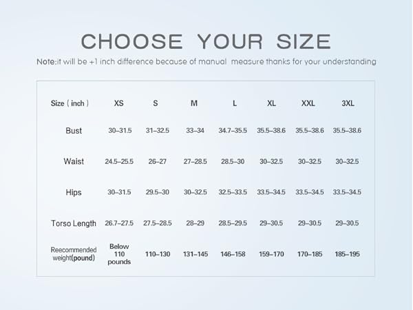 SHEIUGU Women Bodysuit size chart.